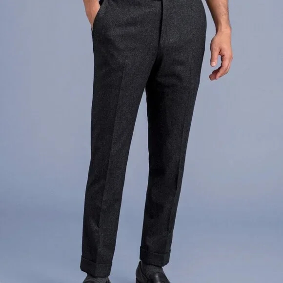 (NWOT) Proper Cloth - Allen Charcoal Wool Flannel Trouser - Picture 6 of 6